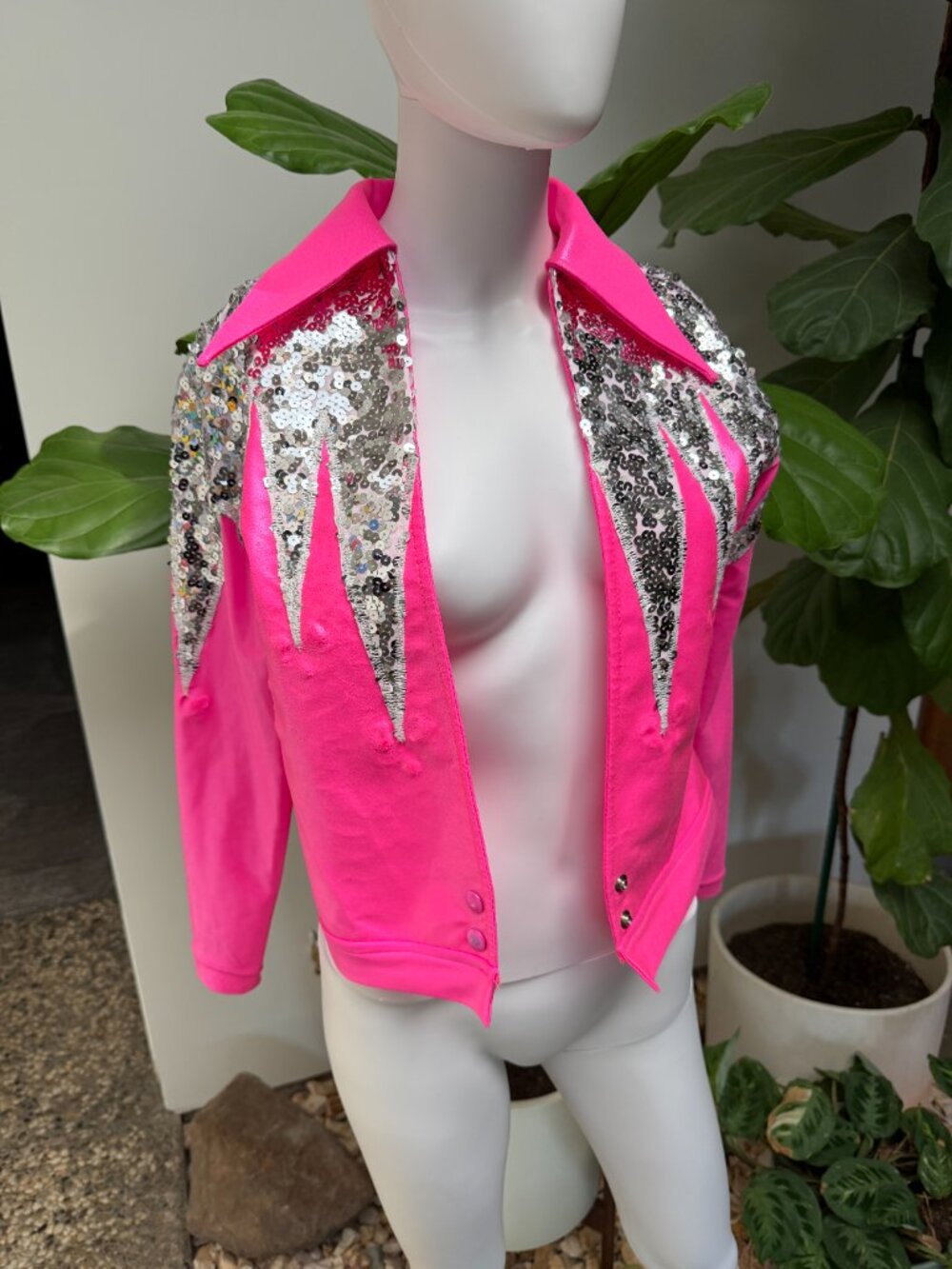 Fun Hot Pink & Silver Sequin Western Costume Jacket – Barbie / Jem / Festival